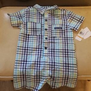 NEW Calvin Klein Infant Onsie Collared Shirt 12M